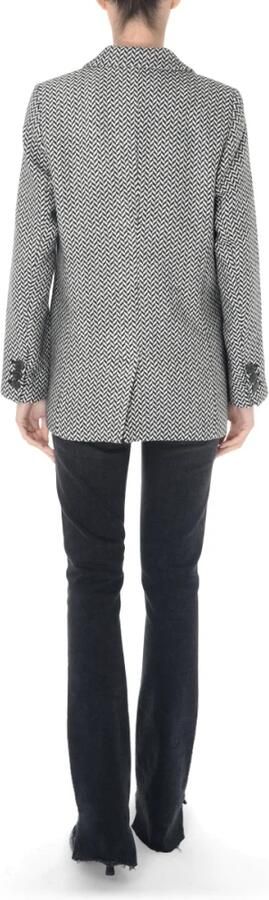 Anine Bing Visgraat zwart-wit blazerjasje Black Dames - Foto 4