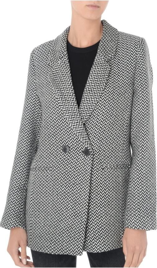 Anine Bing Visgraat zwart-wit blazerjasje Black Dames - Foto 2