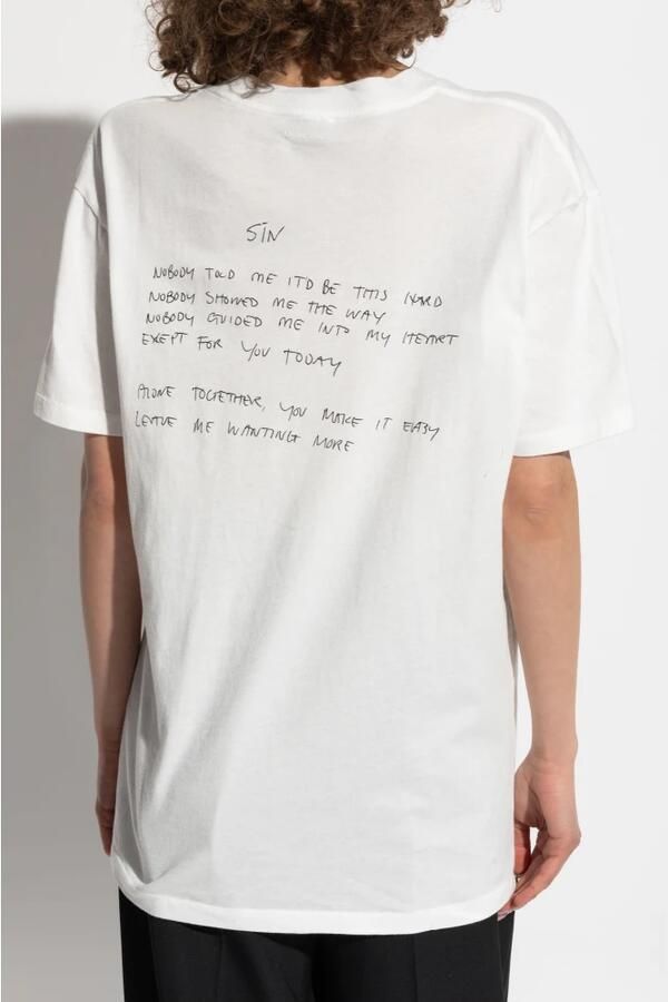 Anine Bing Walker Tee Lyrics Ivory Biologisch Katoen Beige Dames - Foto 4