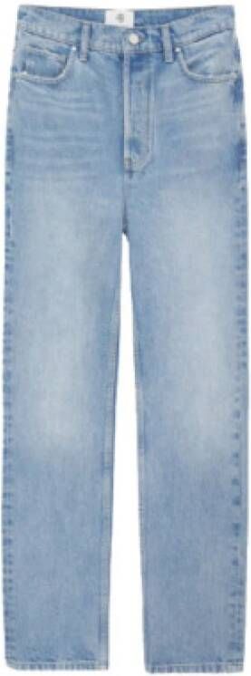 Anine Bing Vintage Blauw High-Waisted Straight Leg Jeans Blue Dames