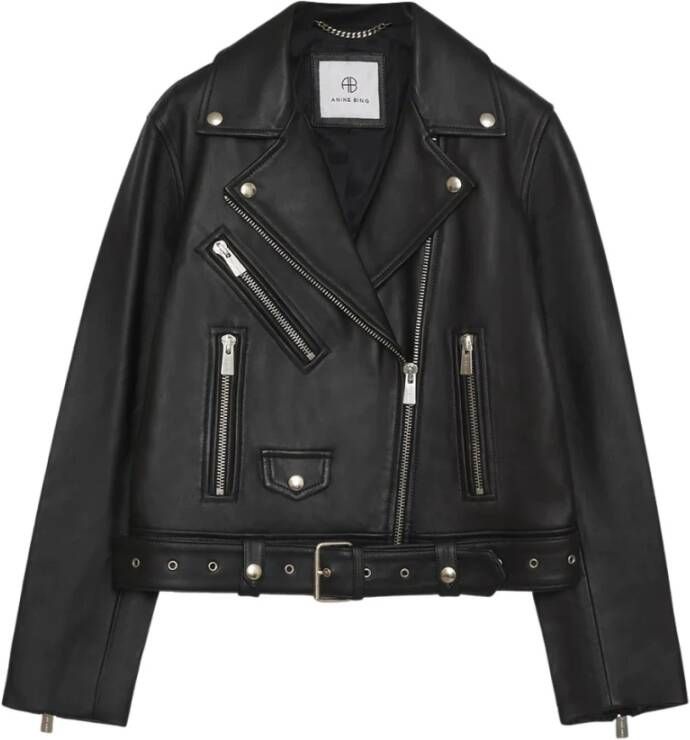 Anine Bing Leather Jackets Zwart Dames