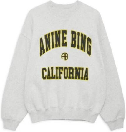 Anine Bing Oversized Grijze Sweatshirt California Stijl White Dames