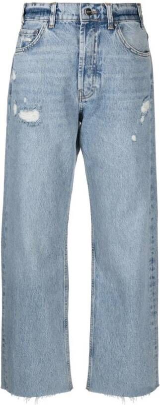Anine Bing Relaxed Straight High Waisted Jeans Blauw Dames