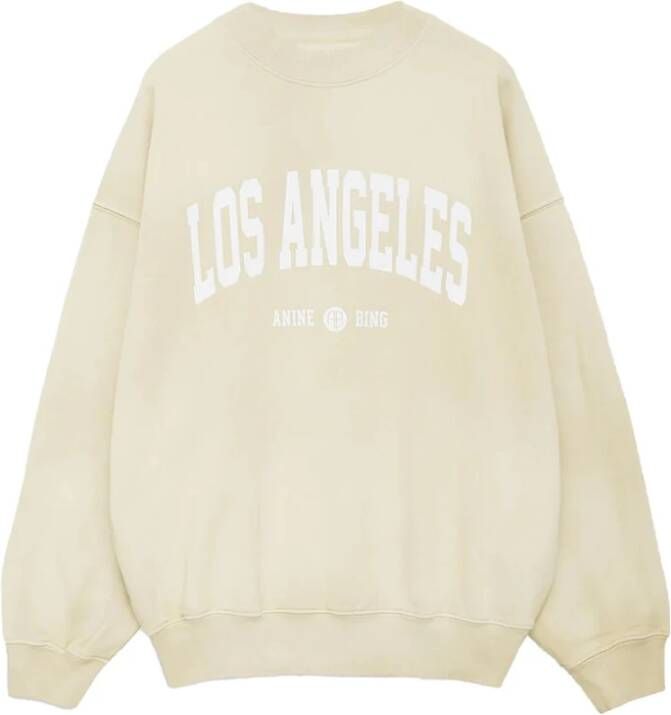 Anine Bing Gele Los Angeles Sweatshirt Beige Dames