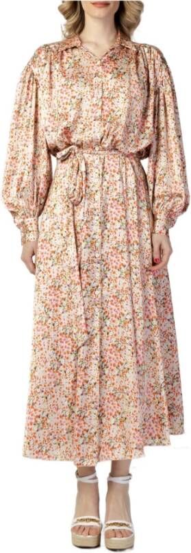 Aniye By Bloemenprint jurk met lange mouwen voor vrouwen Roze Dames