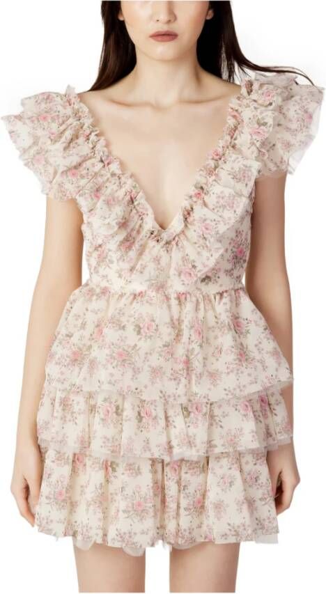 Aniye By Beige Jurk met Lage V-hals en Mouwloos Beige Dames