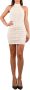 Aniye By Korte Polyester Jurk met Drapering White Dames - Thumbnail 1