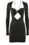 Aniye By Polyester Jurk met Cut Out Detail Black Dames - Thumbnail 1
