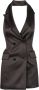 Aniye By Korte Polyester Jurk met Bedekte Knopen Black Dames - Thumbnail 1