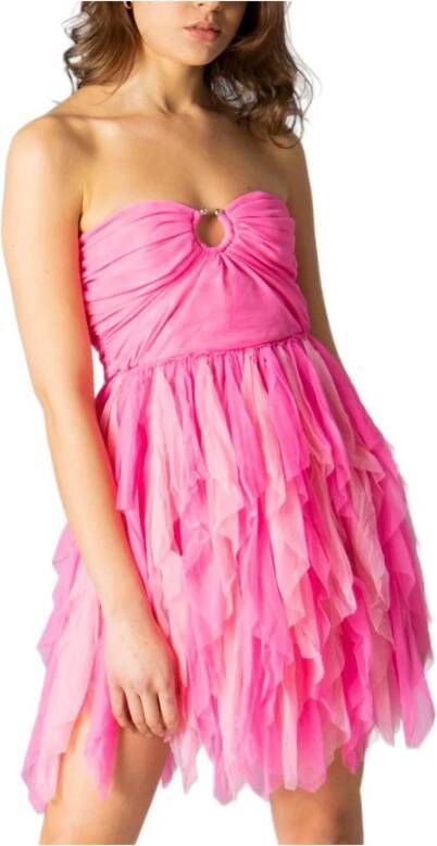 Aniye By Fuchsia Jurk met Sweetheart Halslijn Roze Dames