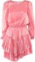 Aniye By Korte Polyester Jurk met Ruches Pink Dames - Thumbnail 1