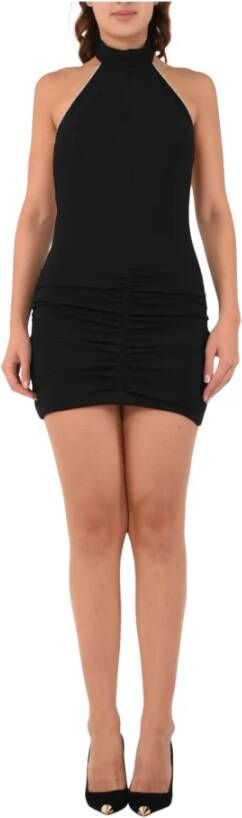 Aniye By Korte Polyester Jurk met Drapering Black Dames