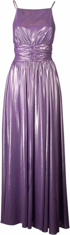 Aniye By Lange jurk in metalen vloeistofstof Purple Dames