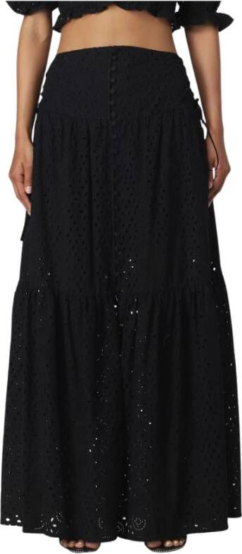 Plain Units Blauwe Ruche Satijnen Lange Rok Blue Dames