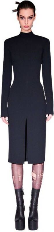 Aniye By Jurk met lange mouwen en riem met achteropening Black Dames