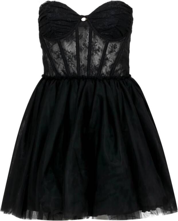 Aniye By Zwarte jurk met sweetheart halslijn Black Dames