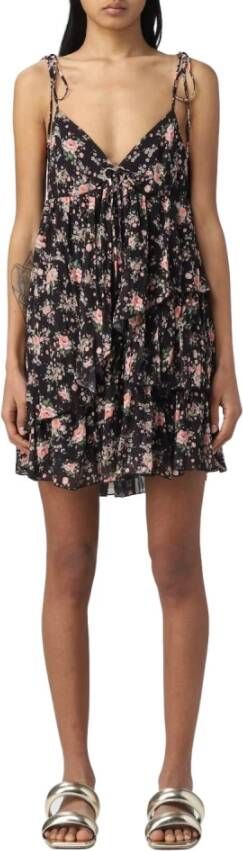 Aniye By Mini Jurk met Bloemprint en Hartvormig Detail Black Dames