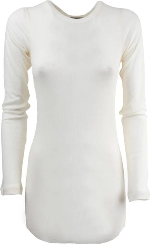 Ann Demeulemeester Katoen Kasjmier Jurk 2102Wje02230 White Dames