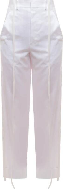 Ann Demeulemeester Straight Trousers White Dames