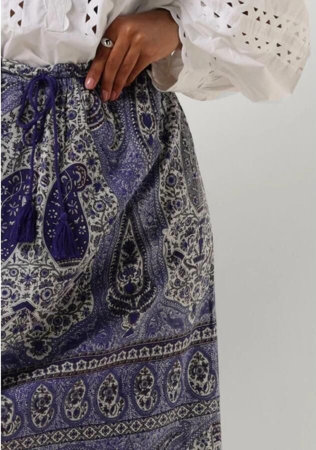 Antik batik Katoenen maxi-rok met paisley print Tajar blauw