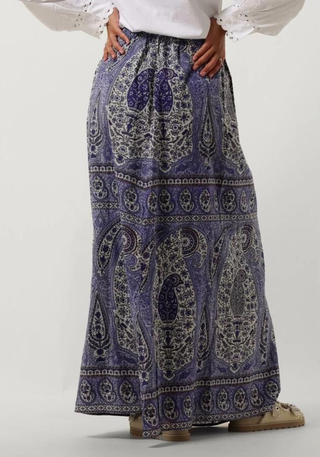 Antik batik Katoenen maxi-rok met paisley print Tajar blauw - Foto 2