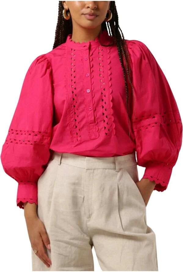 Antik batik Katoenen popeline openwerken blouse Pink Dames - Foto 3