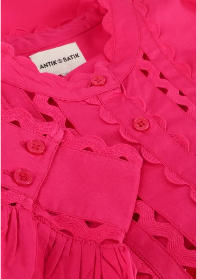 Antik batik Katoenen popeline openwerken blouse Pink Dames