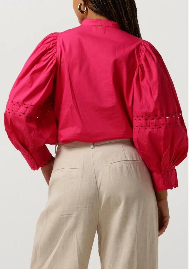 Antik batik Katoenen popeline openwerken blouse Pink Dames - Foto 2