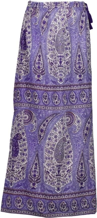 Antik batik Katoenen maxi-rok met paisley print Tajar blauw - Foto 5