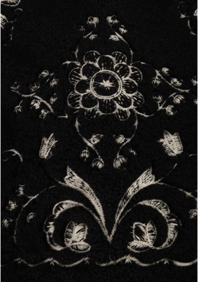 Antik batik Omkeerbaar geborduurd imitatiebont vest Black Dames