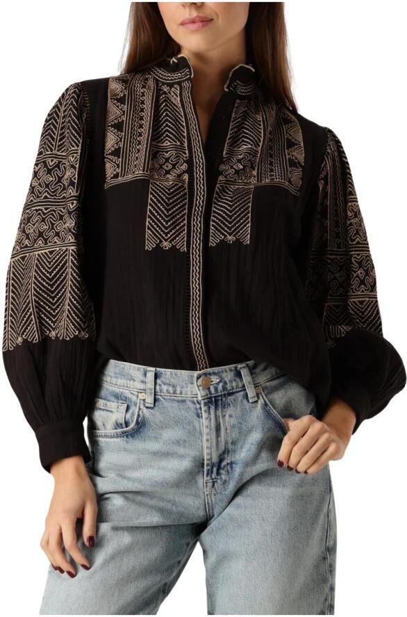 Antik batik Zwarte Geborduurde Svetlana Blouse Black Dames - Foto 3