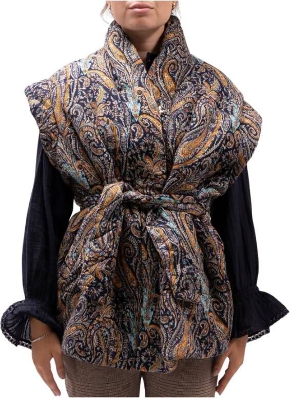 Antik batik Elvis Gilet Multicolour Blauw Dames