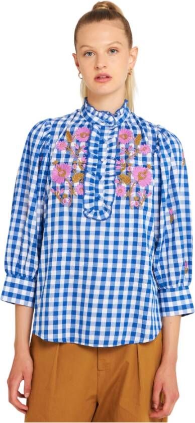 Antik batik blouse Polly Blauw Dames