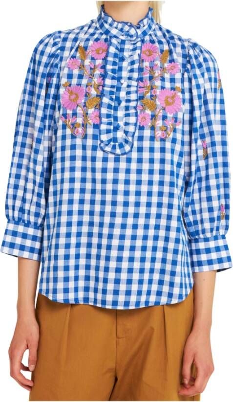 Antik batik blouse Polly Blauw Dames