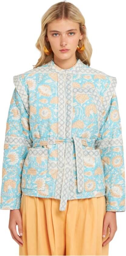 Antik batik Flavie met een gevlekte jas Blauw Dames
