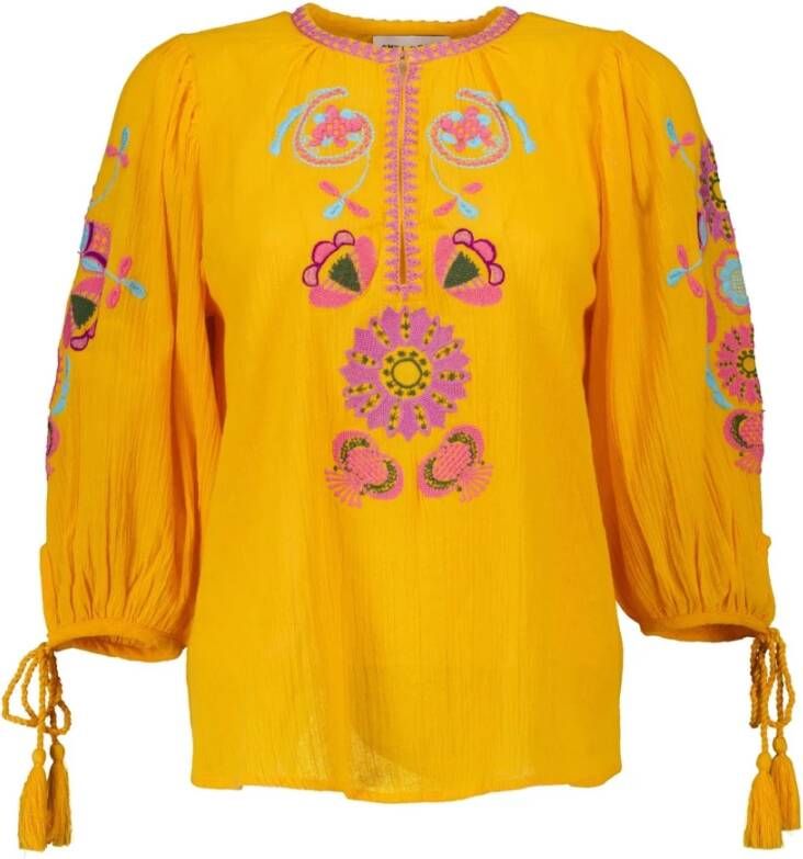 Antik batik Magoo blouse oranje 1Blo-231 Oranje Dames