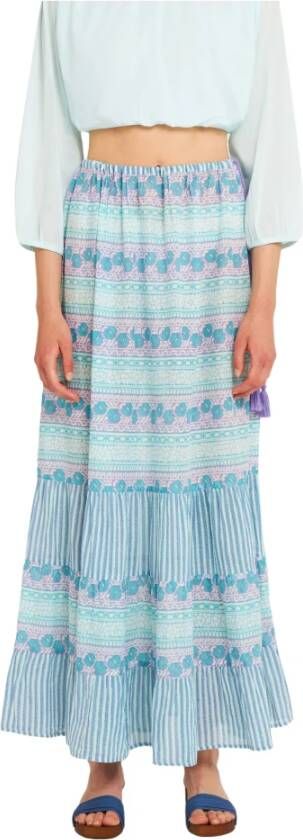 Antik batik Maxi Skirts Blauw Dames