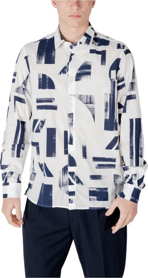 Antony Morato Blauwe Hooded Knoopshirt Lente Zomer Multicolor Heren - Foto 3