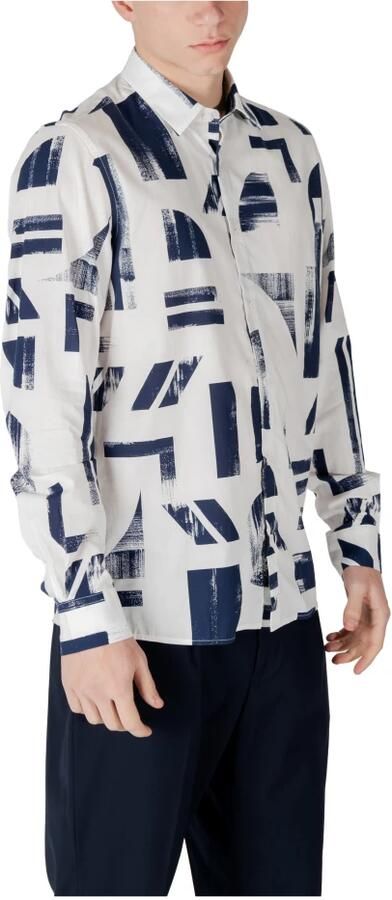 Antony Morato Blauwe Hooded Knoopshirt Lente Zomer Multicolor Heren
