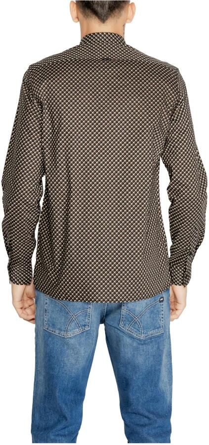 Antony Morato Bruine Geometrische Katoenen Overhemd met Knoopsluiting Brown Heren