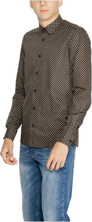 Antony Morato Bruine Geometrische Katoenen Overhemd met Knoopsluiting Brown Heren - Foto 2