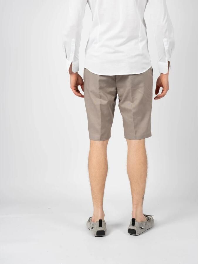 Antony Morato Eenvoudige Linnen Shorts met Rits en Knoop Beige Heren - Foto 3