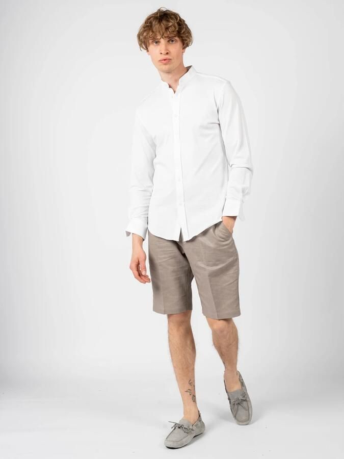 Antony Morato Eenvoudige Linnen Shorts met Rits en Knoop Beige Heren - Foto 4