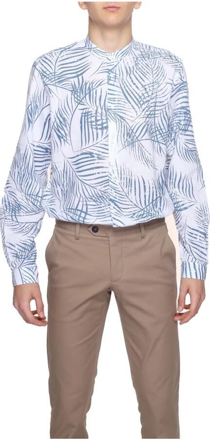 Antony Morato Linnen lange mouwen overhemd Lente Zomer Collectie Blue Heren