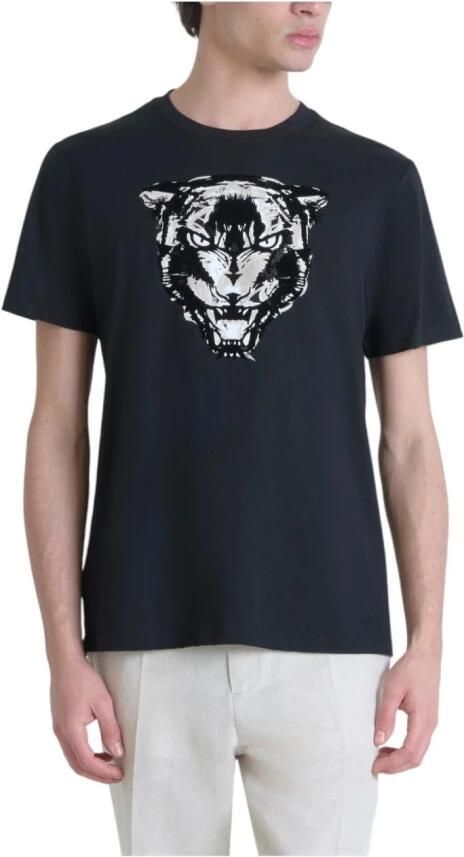 Antony Morato Grafische Panther Print Katoenen T-shirt Black Heren - Foto 3