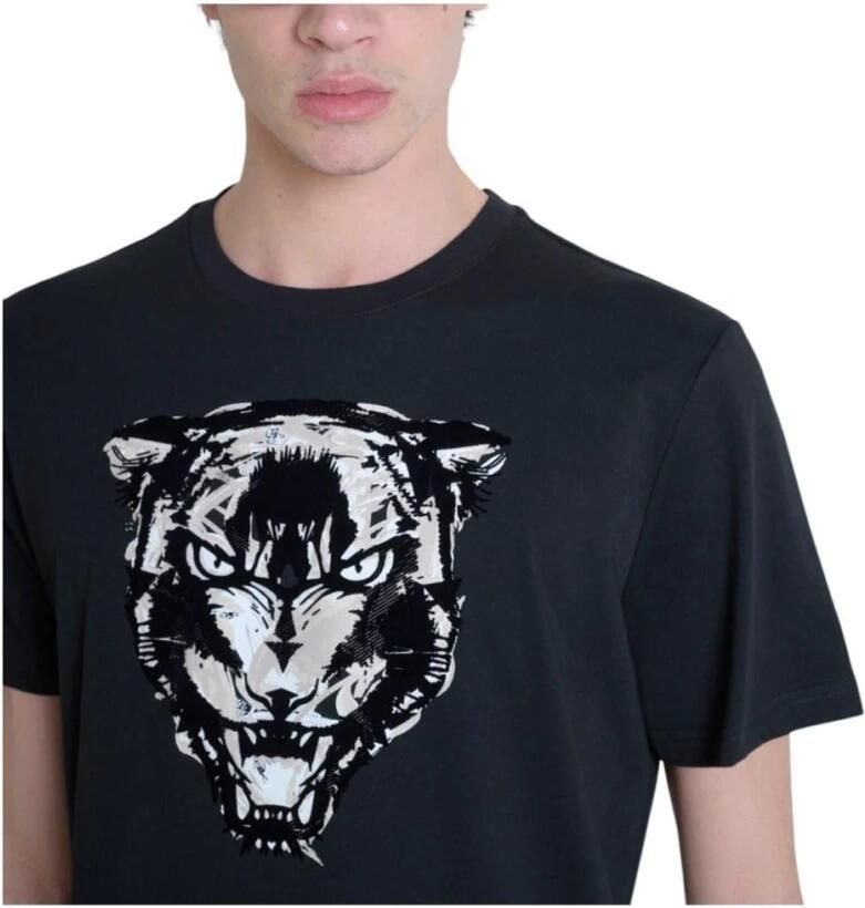 Antony Morato Grafische Panther Print Katoenen T-shirt Black Heren