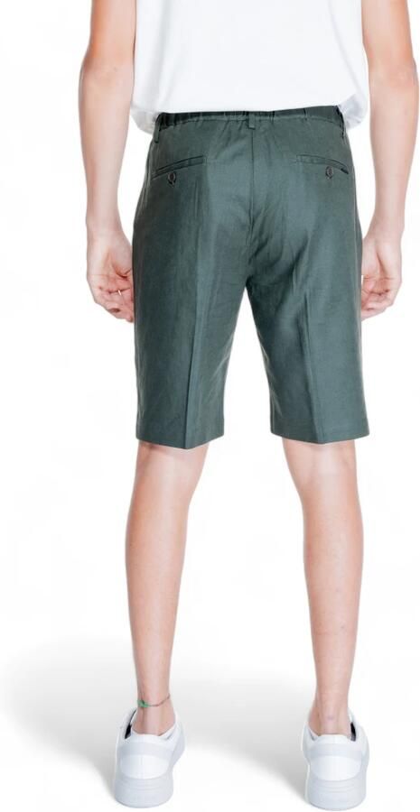 Antony Morato Groene Linnen-Blend Rits Shorts voor Mannen Green Heren