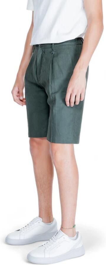 Antony Morato Groene Linnen-Blend Rits Shorts voor Mannen Green Heren - Foto 2