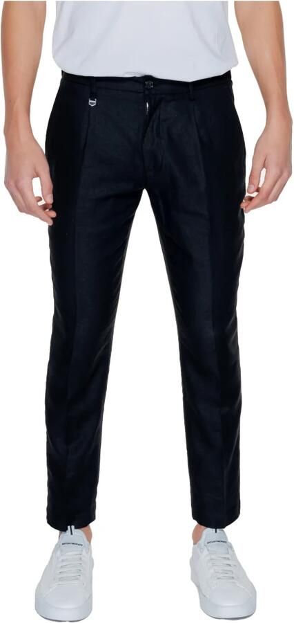 Antony Morato Zwarte Linnen-Viscose Broek met Rits Black Heren