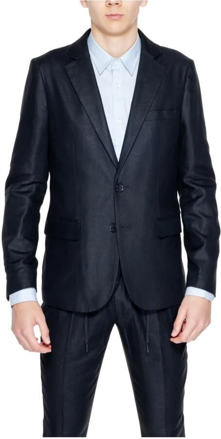 Antony Morato Slim fit 2-knoops colbert van een mix van linnen en viscose met klepzakken - Foto 3